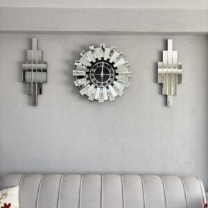 60 CM GÜMÜŞ ÖNÜ CAMLI NORMAL RAKAMLI LÜKS SET İÇİ SİYAH