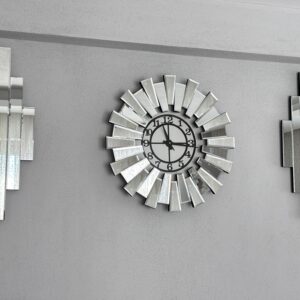 60 CM GÜMÜŞ ÖNÜ CAMLI NORMAL RAKAMLI LÜKS SET İÇİ BEYAZ